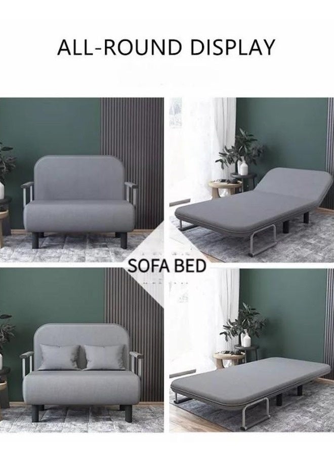 سرير أريكة متعدد الوظائف 3 في 1 بتصميم عصري قابل للتحويل والتمديد مع وسادة وأرجل من الخشب الصلب وكرسي قابل للطي مع مسند للذراعين ومقعد فردي مريح وأريكة استرخاء وسرير قيلولة وكرسي استرخاء متعدد المراحل وأثاث مركب