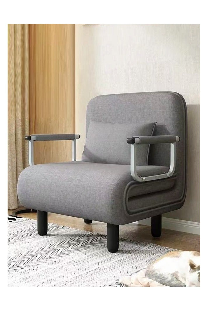 فاشون هوم سرير أريكة متعدد الوظائف 3 في 1 بتصميم عصري قابل للتحويل والتمديد مع وسادة وأرجل من الخشب الصلب وكرسي قابل للطي مع مسند للذراعين ومقعد فردي مريح وأريكة استرخاء وسرير قيلولة وكرسي استرخاء متعدد المراحل ومجموعة أثاث بعرض 80 سم ويمكن تمديد الطول إلى 190 سم. - Image 1