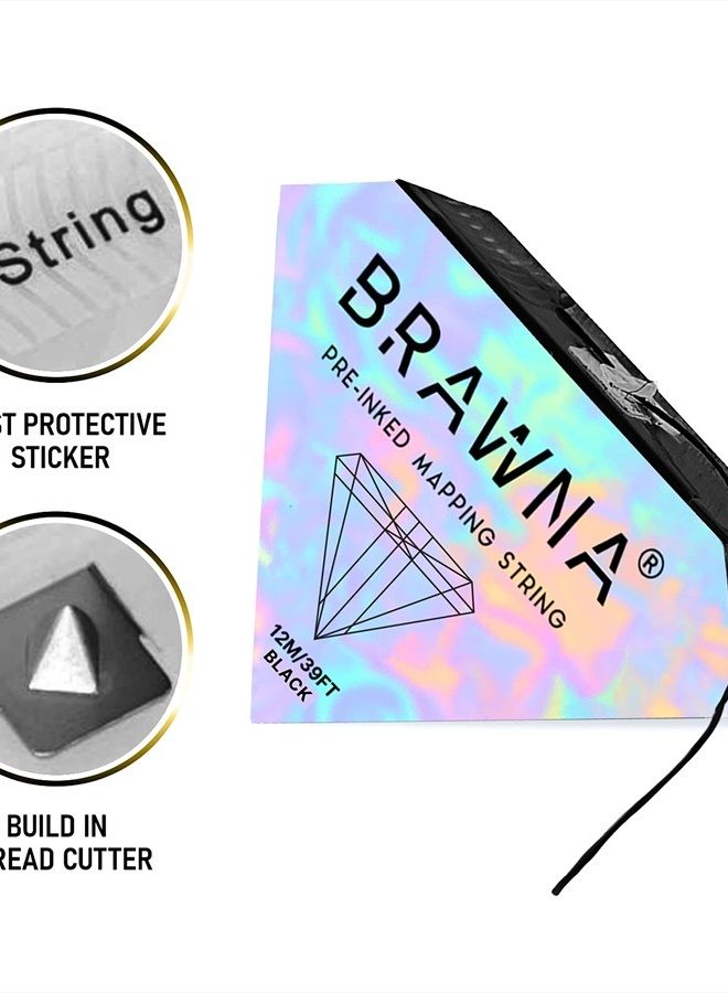 BRAWNA لوازم PMU - خيط رسم الحواجب مسبق التلوين لميكروبليدنج وميكرو شيدنج - خيط ميكروبليدنج متميز - أداة قياس الحواجب - خيط ملون - Image 4