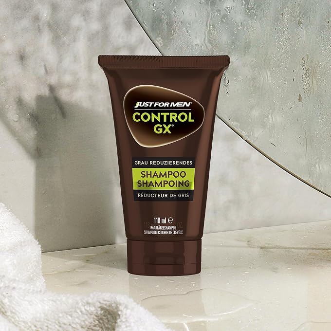 Just For Men Control GX Shampoo to Reduce Grey Hair, Hair Dye, Hair Colour, Men, with Coconut Oil and Aloe Vera All Hair Colours, 118 ml - Image 3