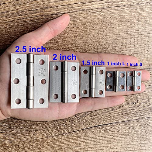 Adiyer 10pcs 304 Stainless Steel 1-inch Folding Butt Hinges Small Hinges Mini Door Hinges for Case Wooden Jewelry Box Lid Crafts (25mm x 18.5mm x 0.8mm) - Image 5