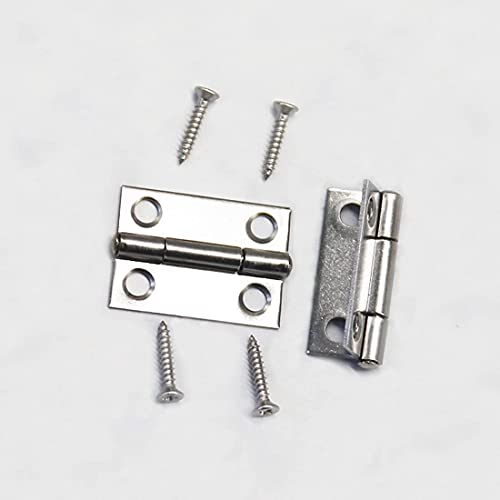 Adiyer 10pcs 304 Stainless Steel 1-inch Folding Butt Hinges Small Hinges Mini Door Hinges for Case Wooden Jewelry Box Lid Crafts (25mm x 18.5mm x 0.8mm) - Image 3