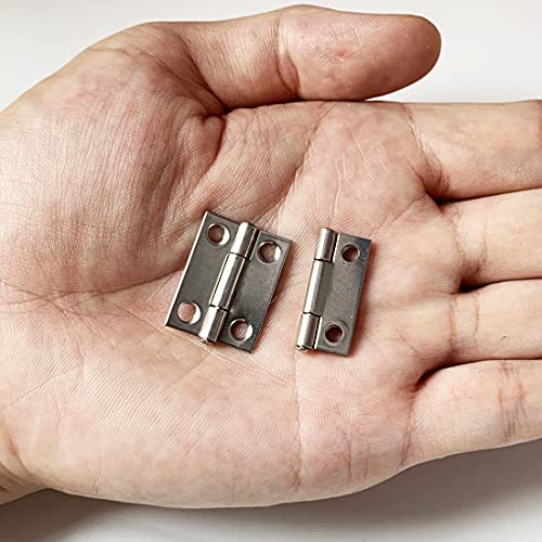 Adiyer 10pcs 304 Stainless Steel 1-inch Folding Butt Hinges Small Hinges Mini Door Hinges for Case Wooden Jewelry Box Lid Crafts (25mm x 18.5mm x 0.8mm) - Image 4