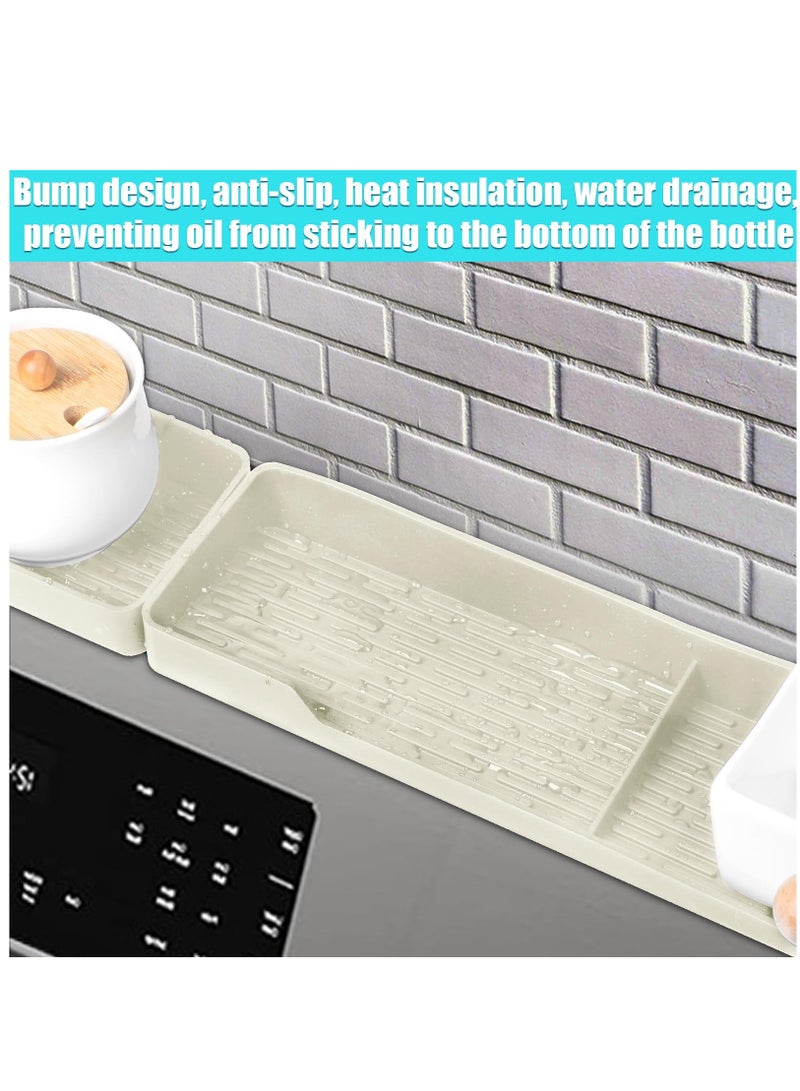 Excefore 30 Inch Silicone Stove Shelf Magnetic Shelf For Kitchen Stove, Oven Shelf, Kitchen Storage Stove Top Shelf, Zero Installation Magnetic Shelf For Stove, Soft Non-Slip Kitchen Storage Shelves, White - Image 5