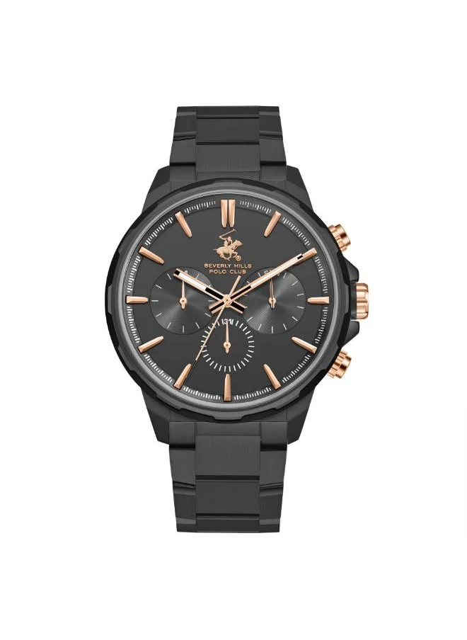 BEVERLY HILLS POLO CLUB BEVERLY HILLS POLO CLUB BP3651X.661 Men's Multi Function Display Watch & Metal Strap black