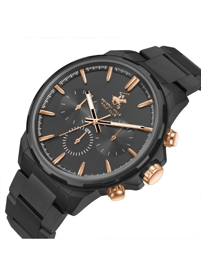 BEVERLY HILLS POLO CLUB BEVERLY HILLS POLO CLUB BP3651X.661 Men's Multi Function Display Watch & Metal Strap black