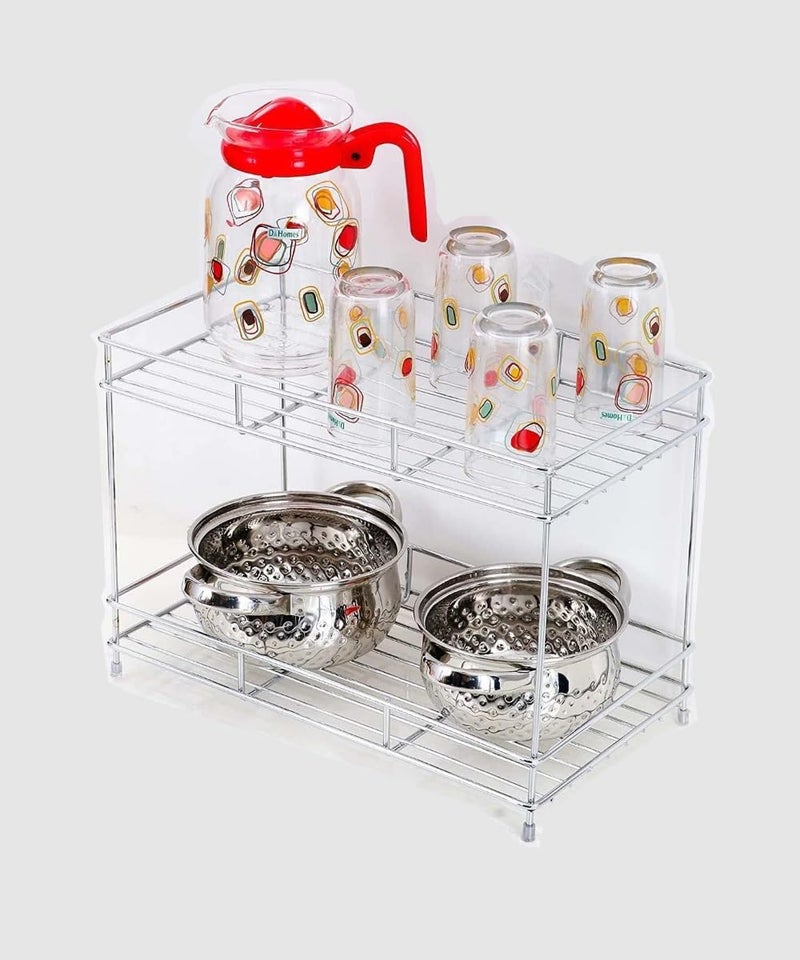 Cri8Hub High Grade Stainless Steel 2-Layer Kitchen Spice Rack| Kitchen Organizer Multipurpose Space Saver Rack|Modular Kitchen Storage Rack.Countertop, Floating Shelves(Kitchen Rack) - Image 4