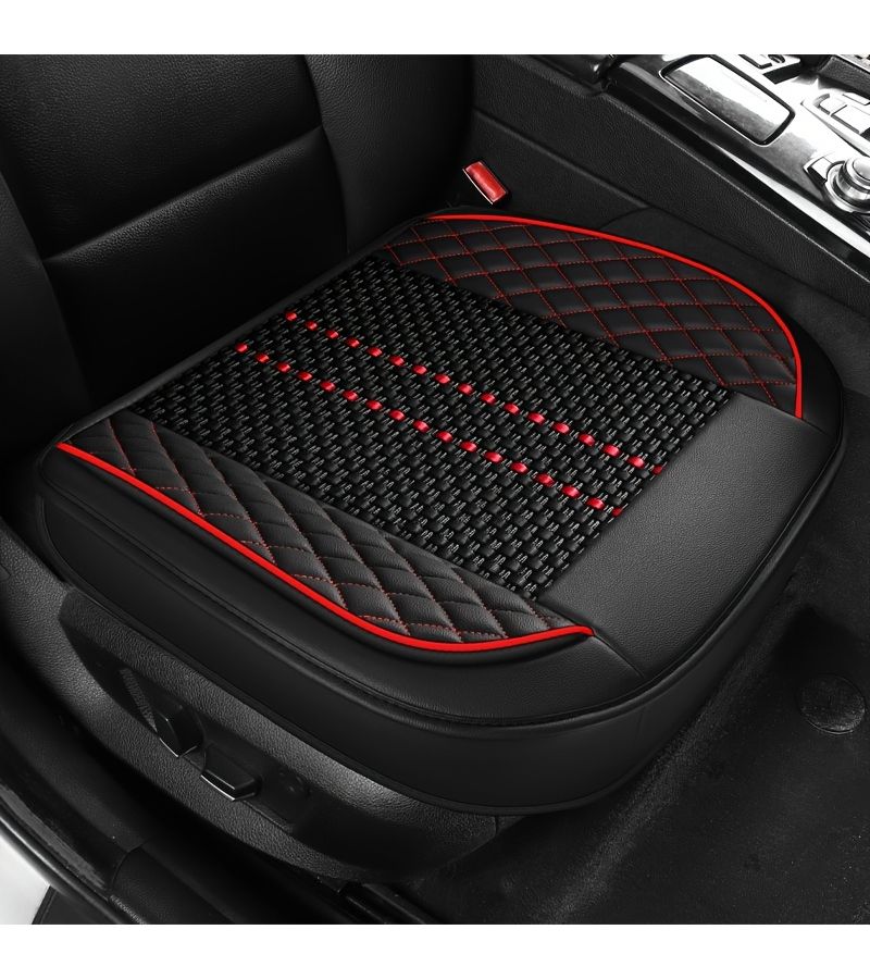 Black And White Car Seat Cushion Silky Fiber Fabric for Sedans SUVs Pickups - Image 1