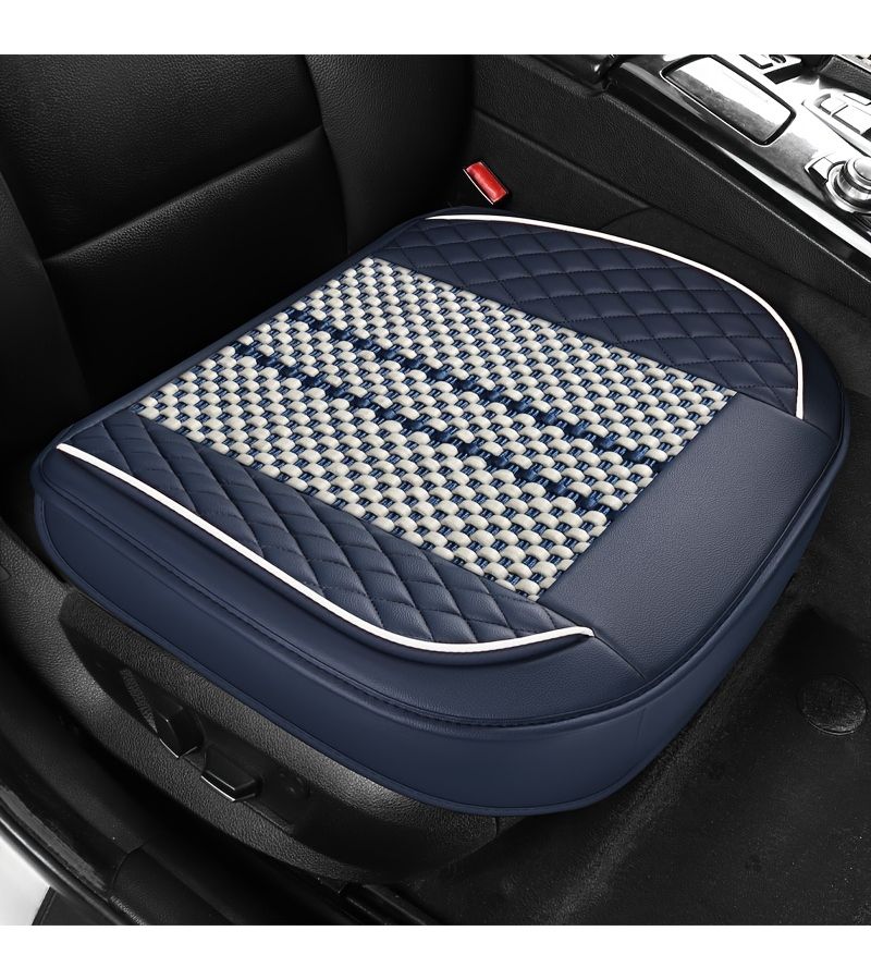 Black And White Car Seat Cushion Silky Fiber Fabric for Sedans SUVs Pickups - Image 3