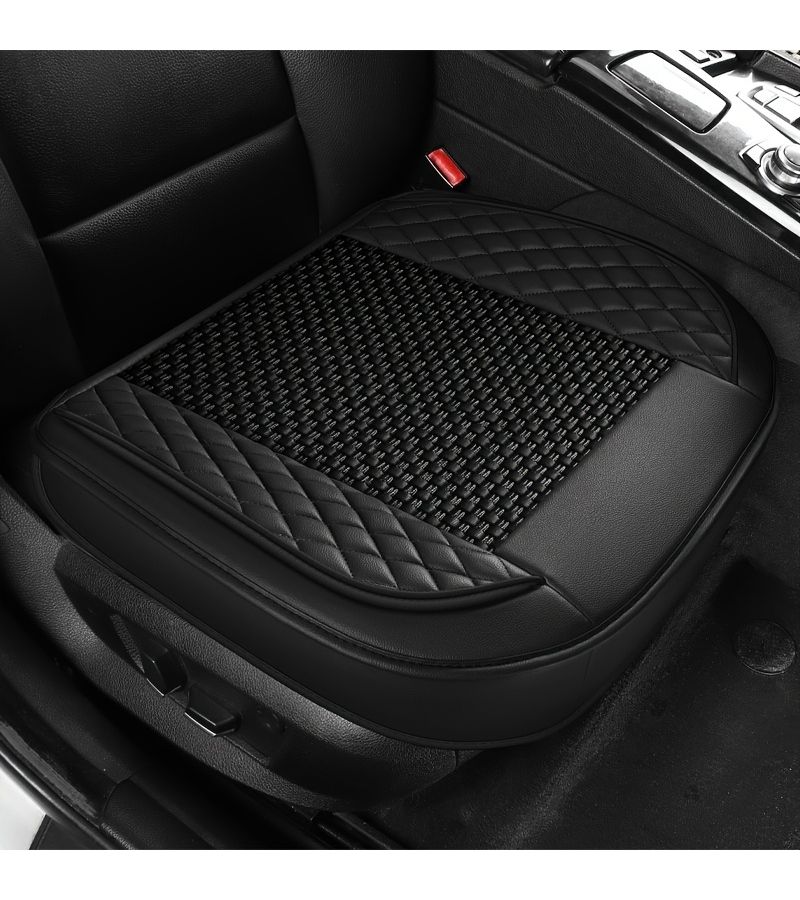 Black And White Car Seat Cushion Silky Fiber Fabric for Sedans SUVs Pickups - Image 5