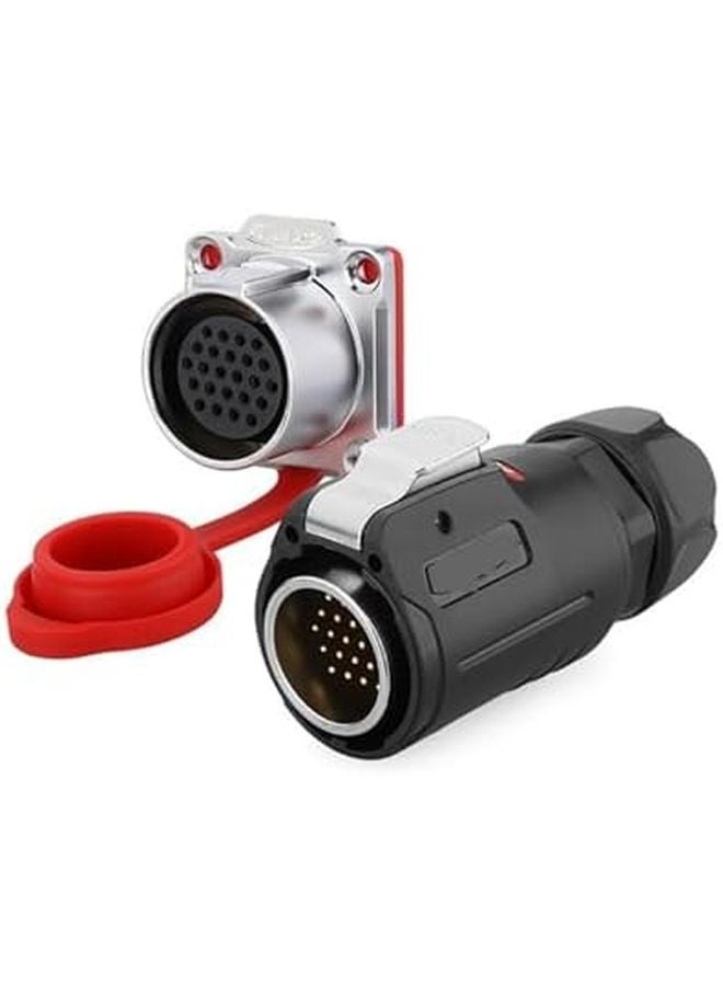 Male Plug Set LP24 Waterproof 24 Pin M24 Signal 5A Power Round Cable Connector Socket - Image 1