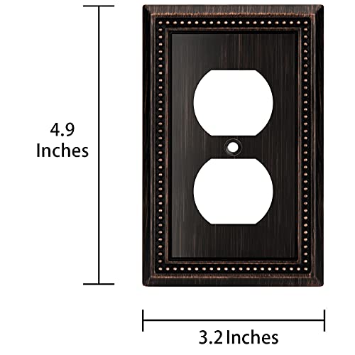 Henne Bery Sunken Pearls Heavy Duty Decorative Wall Plate Switch Plate Outlet Cover (Single Duplex, 3 Pack, Aged Bronze) - Image 3