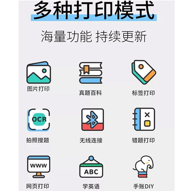 Factory Convenient Mini Wrong Question Student Pocket Bluetooth Inkless Text Po Label Thermal Printer - Image 3