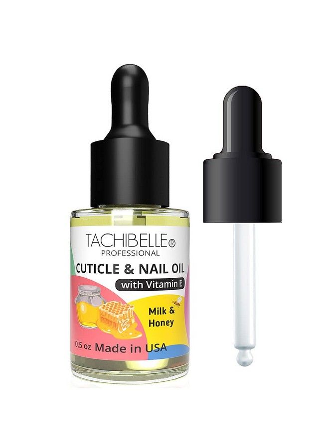 Tachibelle Cuticle And Nail Oil For Nourish Moisturize And Revitalize Cracked And Rigid Cuticles With Natural Ingredients And Vitamin E 0.5 Oz With A Easy Dropper (Milk And Honey)  - Image 1