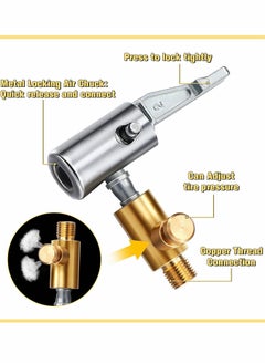 Y&D 4 Pcs Tire Air Chuck Inflation Hose Adapter Lock, Repair End with Barb Connector to Connect Portable Head for Car Bike Pump  - Image 3