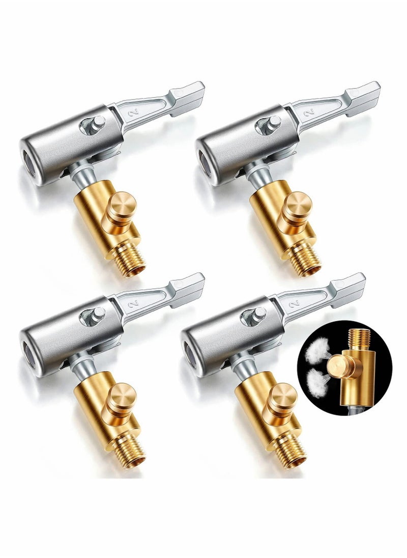 Y&D 4 Pcs Tire Air Chuck Inflation Hose Adapter Lock, Repair End with Barb Connector to Connect Portable Head for Car Bike Pump  - Image 1