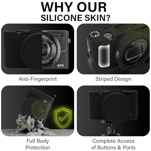 STSEETOP Silicone Case for Sony RX100 VII Camera, Soft Protective Cover with Anti-Slip Grip and Lens Protection for DSC-RX100 VII Digital Camera, Scratch Resistant (Black) - Image 4