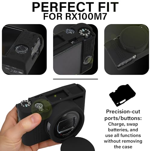 STSEETOP Silicone Case for Sony RX100 VII Camera, Soft Protective Cover with Anti-Slip Grip and Lens Protection for DSC-RX100 VII Digital Camera, Scratch Resistant (Black) - Image 3