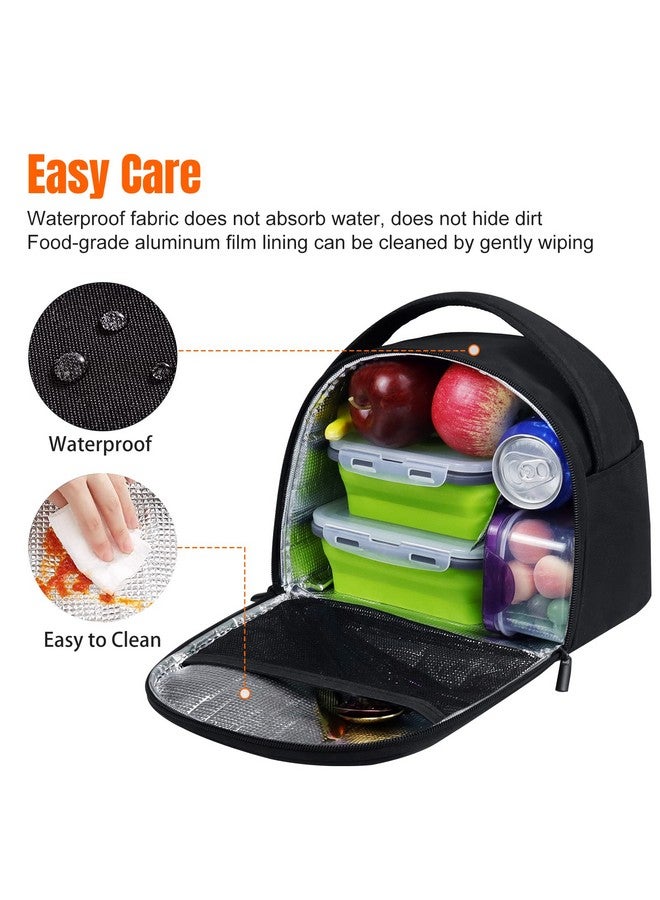 Gloppie Insulated Lunch Bags Lunch Box Cooler Bags Black Lunch Tote Bag for Bento Box, for Kids Adult - Image 5