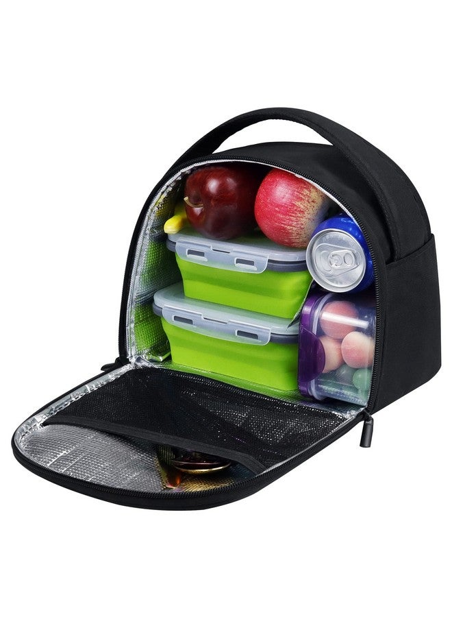 Gloppie Insulated Lunch Bags Lunch Box Cooler Bags Black Lunch Tote Bag for Bento Box, for Kids Adult - Image 1