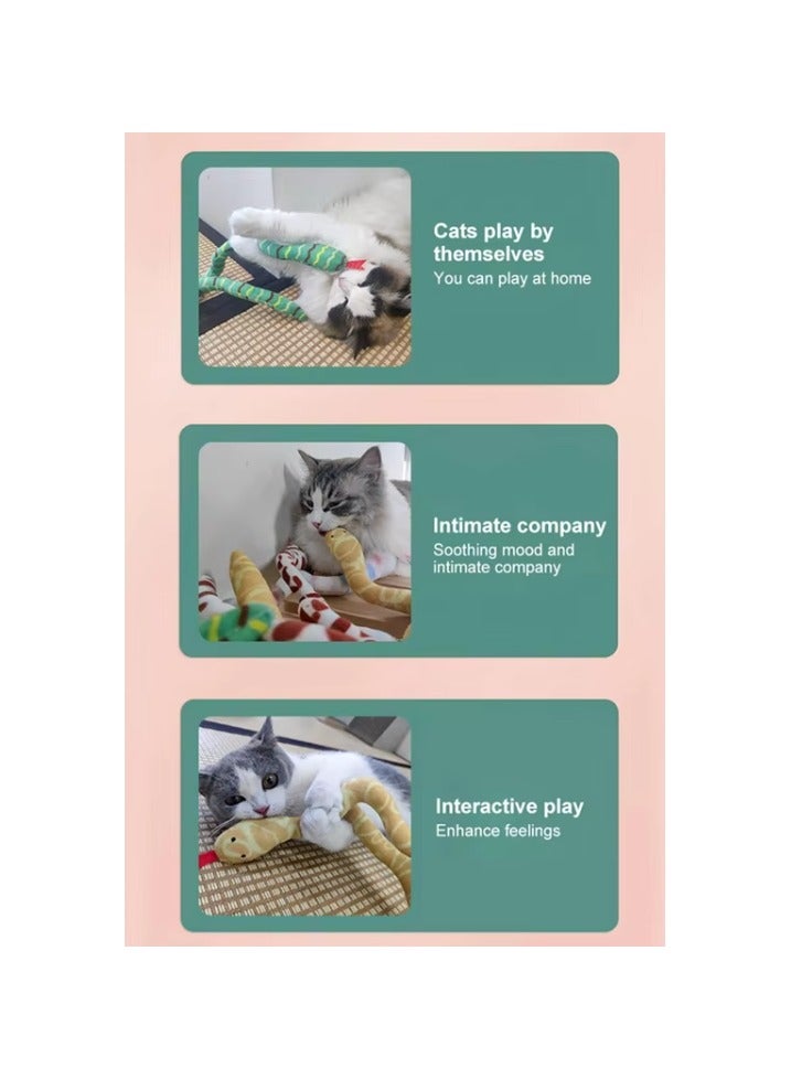 Catnip Toys for Cats, Interactive Plush Chew Toy, Soft and Durable Catnip Toy for Kittens, Soft Pet Toy (Snake) - Image 3