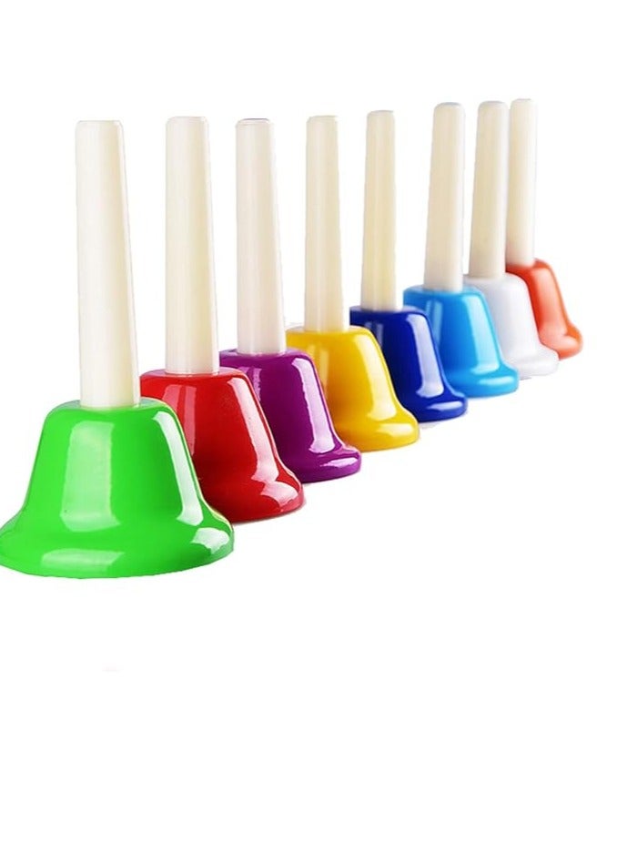 Generic Hand Bells Set, Colorful Percussion 8 Note Diatonic Metal Hand Bell Kit for Toddler, Kid, Adults, Used for Festival, Musical Teaching, Church Chorus, Wedding, Family Party (Hand Bells)  - Image 1