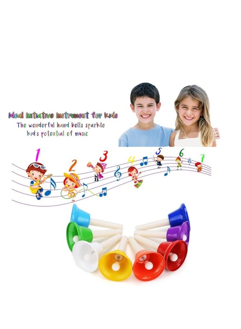 Generic Hand Bells Set, Colorful Percussion 8 Note Diatonic Metal Hand Bell Kit for Toddler, Kid, Adults, Used for Festival, Musical Teaching, Church Chorus, Wedding, Family Party (Hand Bells)  - Image 3