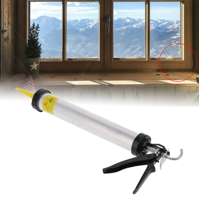 Caulking Gun Aluminum Alloy Cylindrical Lever Type Manual Sealant Glue Filling Tool 15703 - Image 1