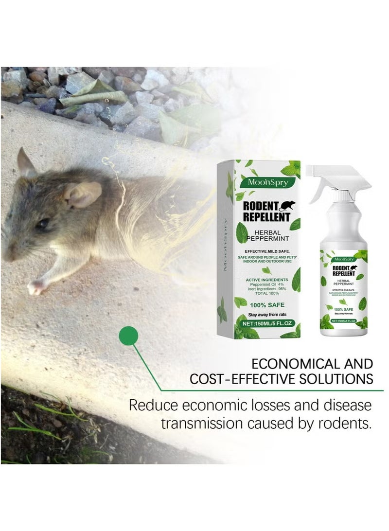 مون بخاخ طارد للفئران برائحة النعناع للحديقة الخارجية، يستخدم لمنع وصيد وطرد الفئران، زجاجتان - Image 3