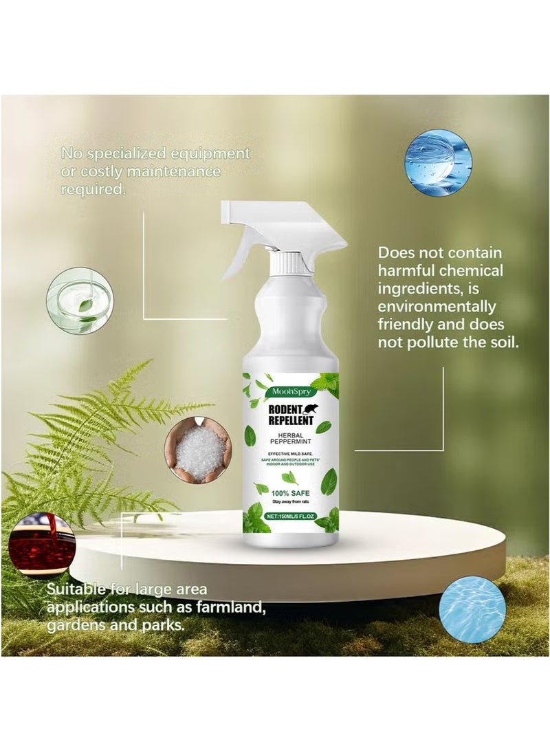 مون بخاخ طارد للفئران برائحة النعناع للحديقة الخارجية، يستخدم لمنع وصيد وطرد الفئران، زجاجتان - Image 4