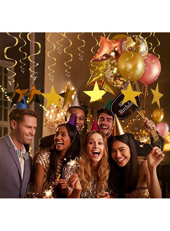 BEISHIDA زينة دوامة معلقة نجمة ذهبية لوازم حفلات ذهبية للتخرج والزفاف وحفلات استقبال المواليد عبوة من 30 - Image 5