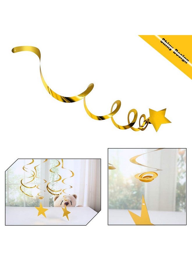 BEISHIDA زينة دوامة معلقة نجمة ذهبية لوازم حفلات ذهبية للتخرج والزفاف وحفلات استقبال المواليد عبوة من 30 - Image 3