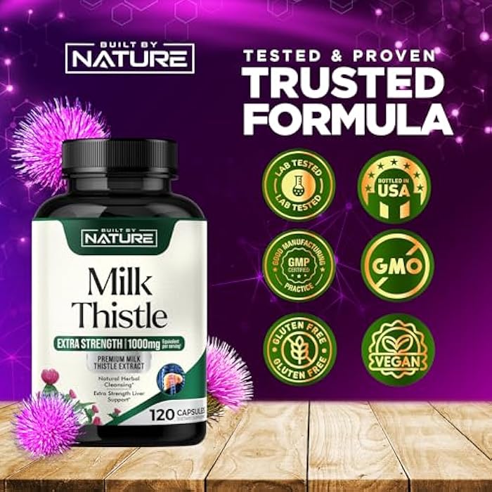 Built by Nature Milk Thistle Liver Detox Supplement with Silymarin Extract & Dandelion Root – Gentle Herbal Liver Cleanse for Men & Women - Liver Health Support - Non-GMO - 120 Veggie Capsules - Image 5