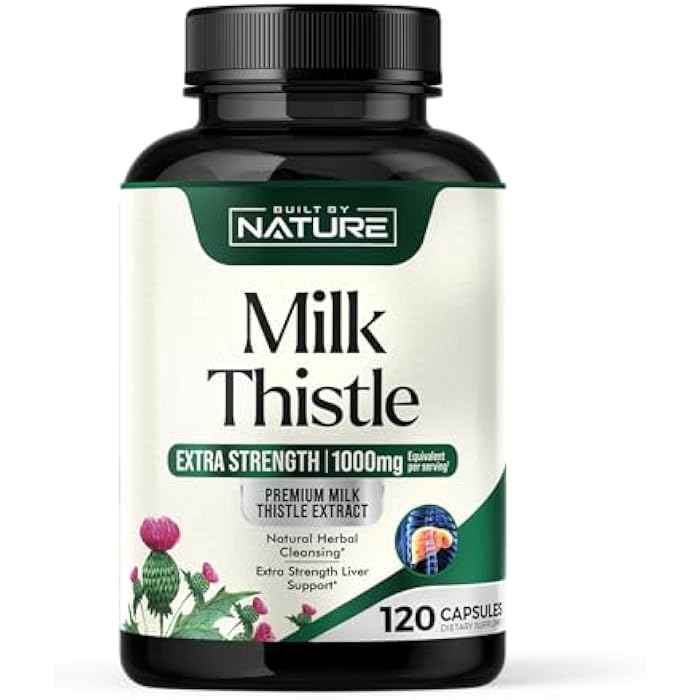 Built by Nature Milk Thistle Liver Detox Supplement with Silymarin Extract & Dandelion Root – Gentle Herbal Liver Cleanse for Men & Women - Liver Health Support - Non-GMO - 120 Veggie Capsules - Image 1