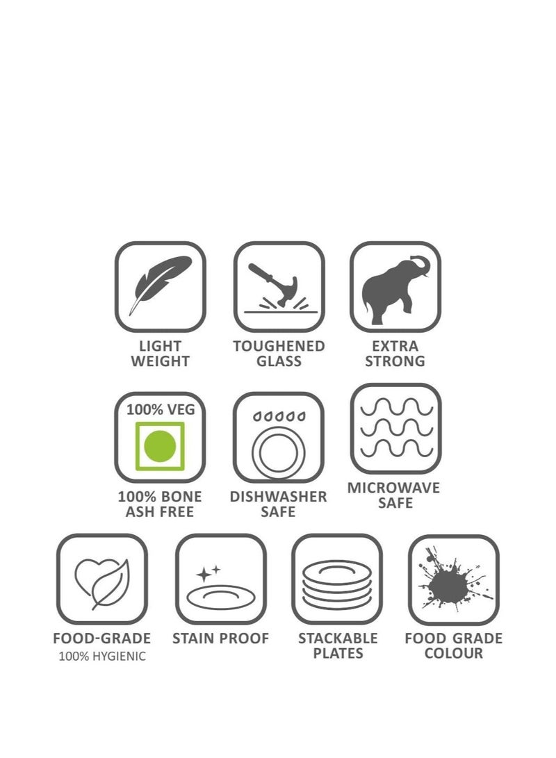 بريتيش شيف طقم عشاء أوبال أواني 15 قطعة - آمن للاستخدام في الميكروويف وغسالة الأطباق - طقم أواني طعام فلوريت مع 4 أطباق كاملة/4 أطباق جانبية/4 أوعية خضروات/1 وعاء تقديم/2 ملعقة - Image 4