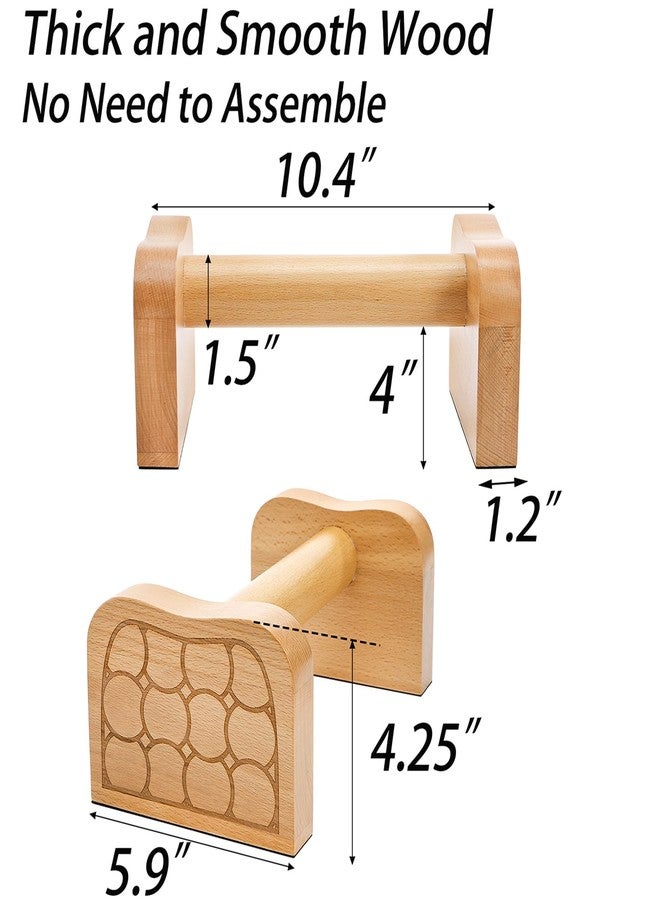TOPZEA Wooden Parallettes Bars, Solid Beech Wood Push-up Stand for Calisthenics, Non-Slip Push Up Bars for Home Gym, Wrist-Friendly Push Up Handles for Handstand & Strength Training - Image 2
