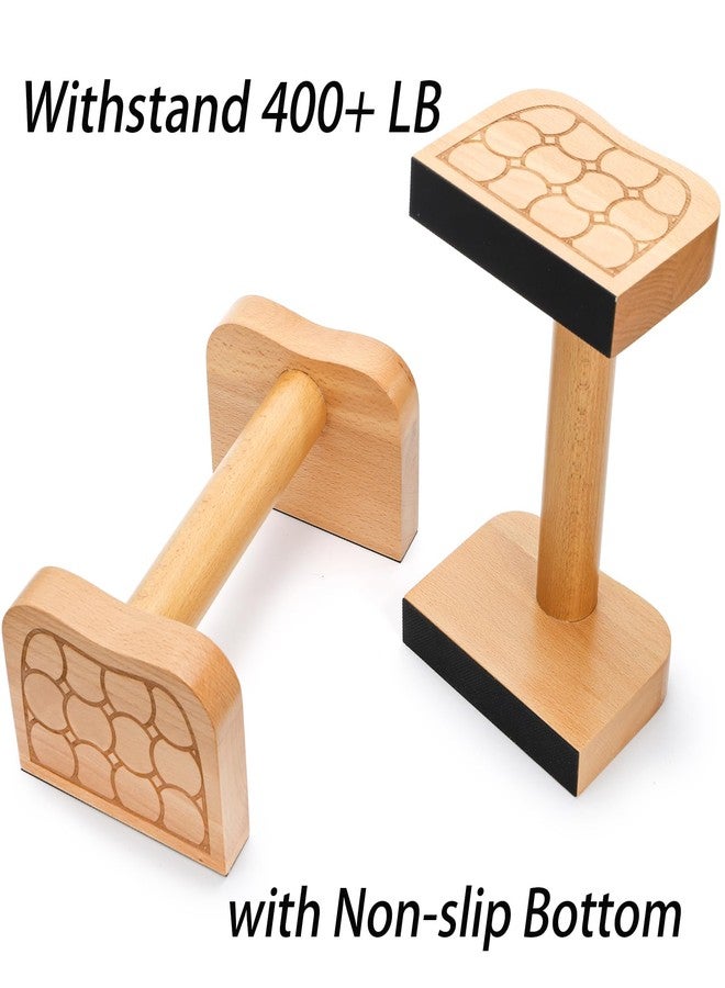 TOPZEA Wooden Parallettes Bars, Solid Beech Wood Push-up Stand for Calisthenics, Non-Slip Push Up Bars for Home Gym, Wrist-Friendly Push Up Handles for Handstand & Strength Training - Image 3