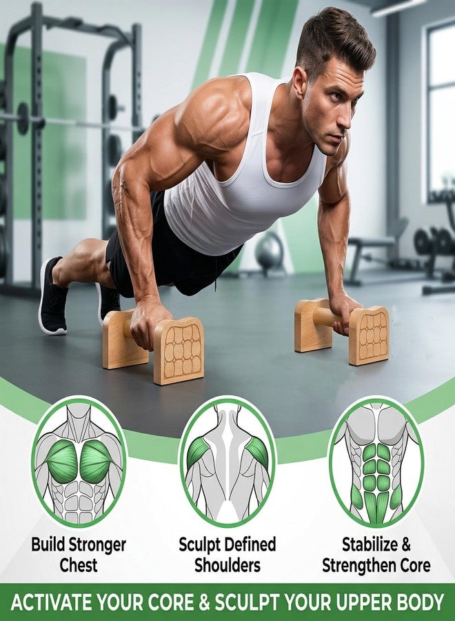 TOPZEA Wooden Parallettes Bars, Solid Beech Wood Push-up Stand for Calisthenics, Non-Slip Push Up Bars for Home Gym, Wrist-Friendly Push Up Handles for Handstand & Strength Training - Image 5