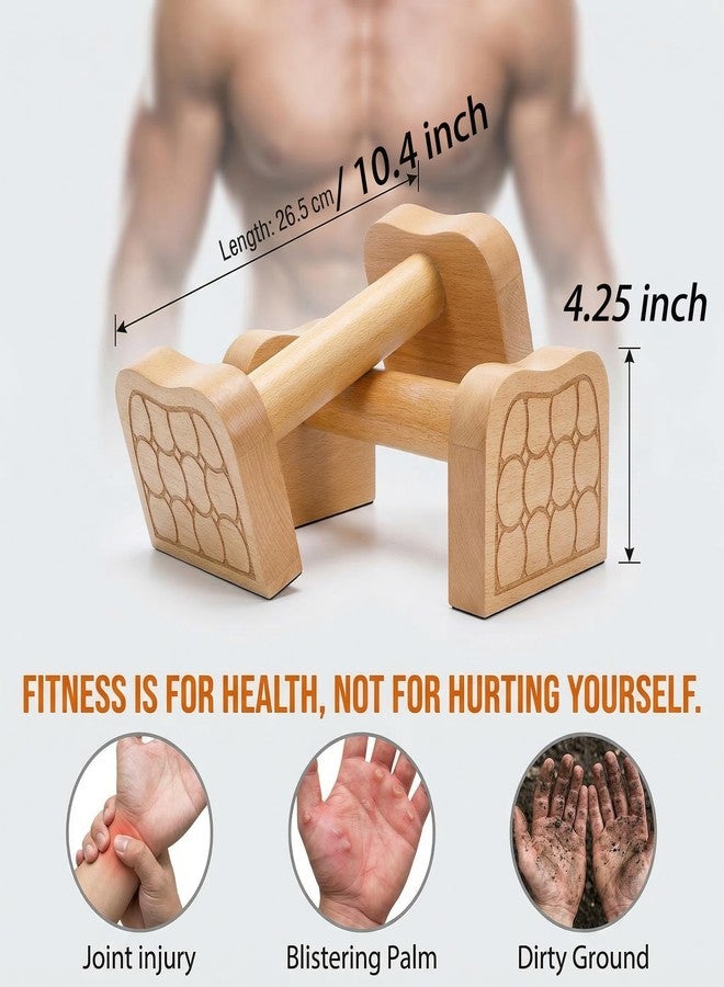 TOPZEA Wooden Parallettes Bars, Solid Beech Wood Push-up Stand for Calisthenics, Non-Slip Push Up Bars for Home Gym, Wrist-Friendly Push Up Handles for Handstand & Strength Training - Image 4