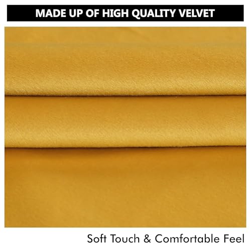 Yellow Weaves Soft Velvet Fabric Cushion Cover 16 X 16 Inches, Set of 5, (Yellow) - Image 3