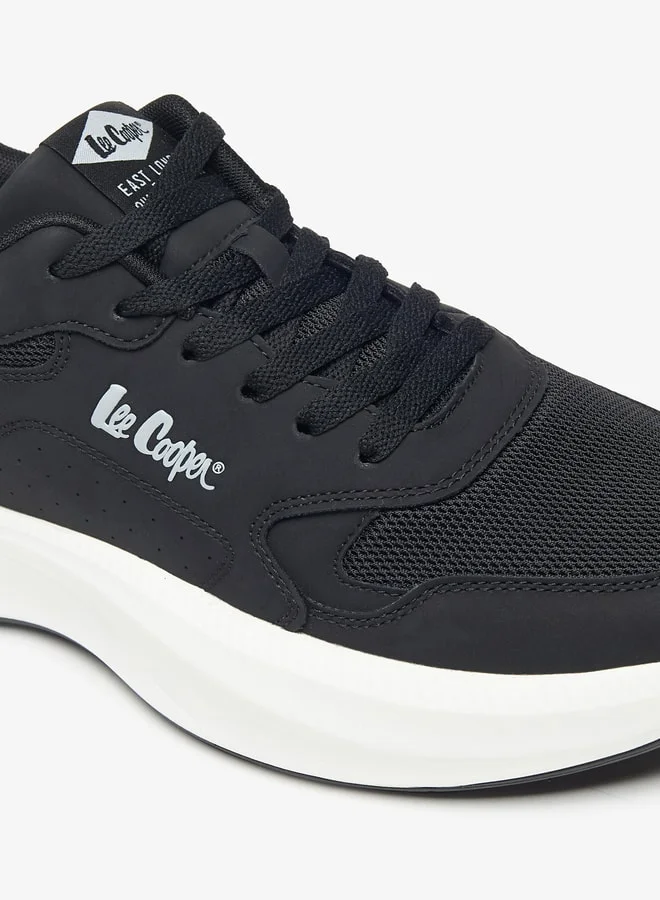 Lee Cooper Men's Mesh Low Ankle Sneakers with Lace-Up Closure
