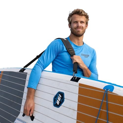 THURSO SURF SUP Shoulder Strap Adjustable Paddle Board Carry Strap Carrier with Padded Support | Heavy-Duty SUP Sling with Clips for Inflatable Paddle Board Accessories for Adults - Image 1