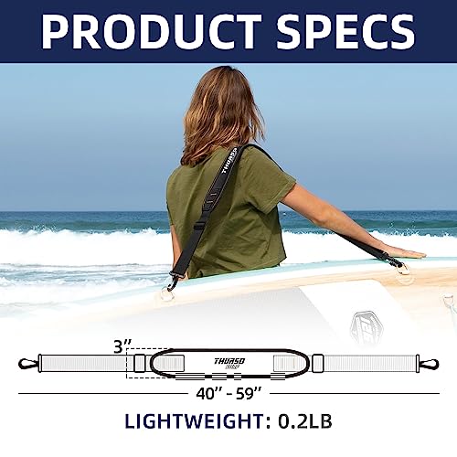 THURSO SURF SUP Shoulder Strap Adjustable Paddle Board Carry Strap Carrier with Padded Support | Heavy-Duty SUP Sling with Clips for Inflatable Paddle Board Accessories for Adults - Image 4