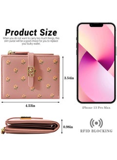 Wallet For Women Womens Wallet Card Holder Small Bifold Rfid Blocking Purse Cute Small Leather Pocket Wallet For Women Girls Ladies Mini Short Purse (Salmon) - pzsku/Z04B027CD7A22240DCB09Z/45/_/1718613812/1dc2f02f-d360-4538-a046-1d0dd06d9620