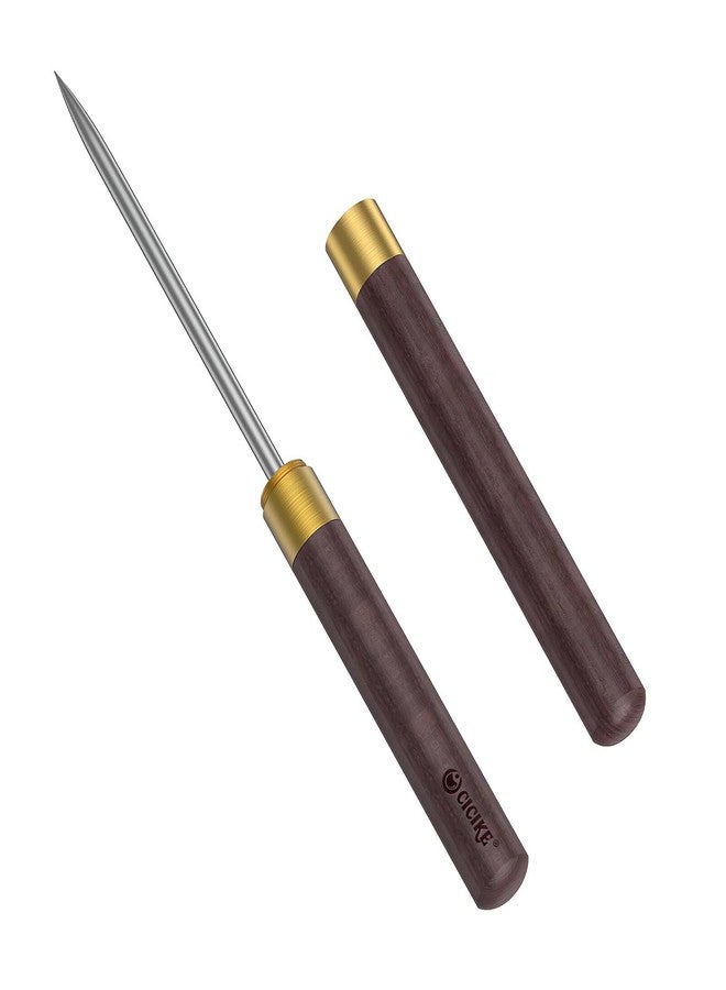 cicike Stainless Steel Ice Pick with Safety Cover, Pick Tool for Breaking Ice, Non-slip Wooden Handle for Easy to Grip, 9 Inches Length (Pack of 1) - Image 1