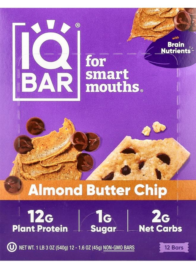 Plant Protein Bar Almond Butter Chip 12 Bars 1.6 oz (45 g) Each
