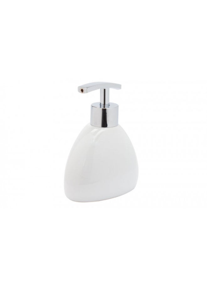 Five Simply Smart Colorama Pump Mechanism Soap Dispenser White and Silver 250 ml 138013I - Image 2
