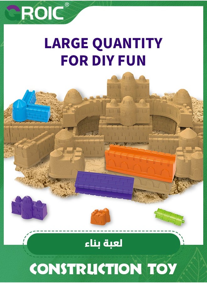 GROIC Construction Truck Toys,Construction Sand Kit,Magic Sand,Construction Vehicles Include Crane,Bulldozer,Excavator,Road Roller,Sensory Toys for Kids  - Image 3