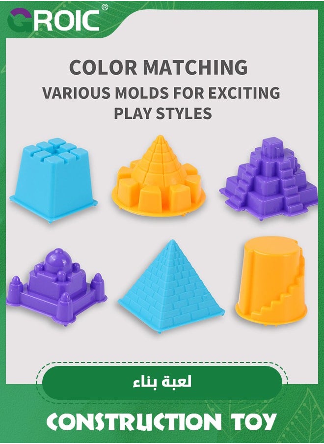 GROIC Construction Truck Toys,Construction Sand Kit,Magic Sand,Construction Vehicles Include Crane,Bulldozer,Excavator,Road Roller,Sensory Toys for Kids  - Image 4