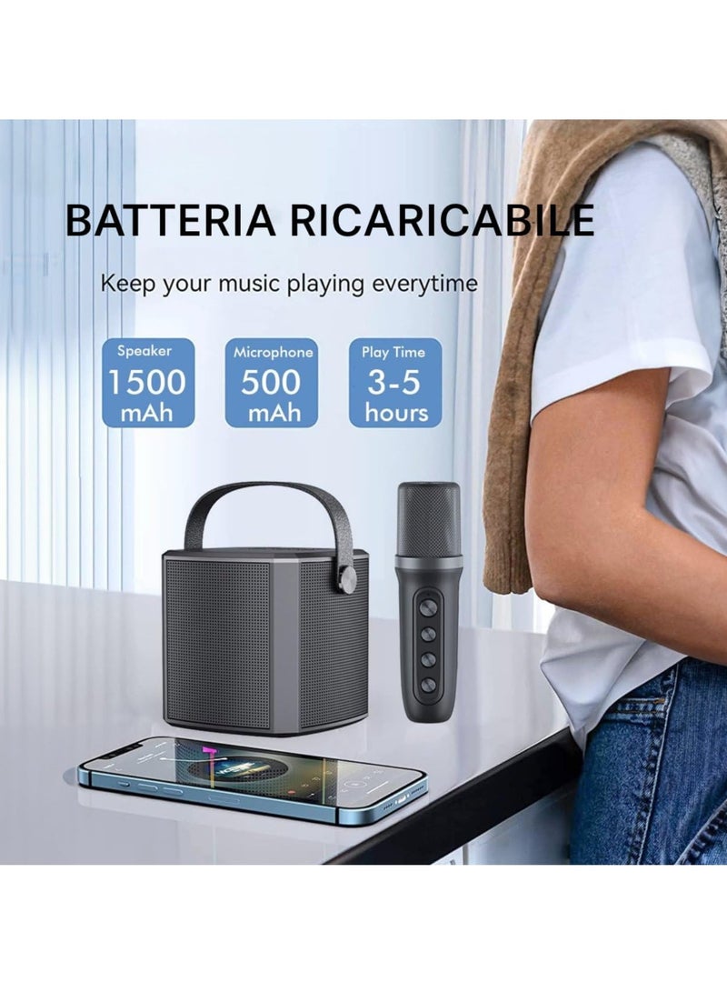 ELTRAZONE Portable Bluetooth Karaoke Speaker with Rechargeable Wireless Microphone, Type-C Charging, Multiple Voice Modes, TF Card Holder for Music Storage, Perfect for Singing & Party Entertainment (Red) - Image 4